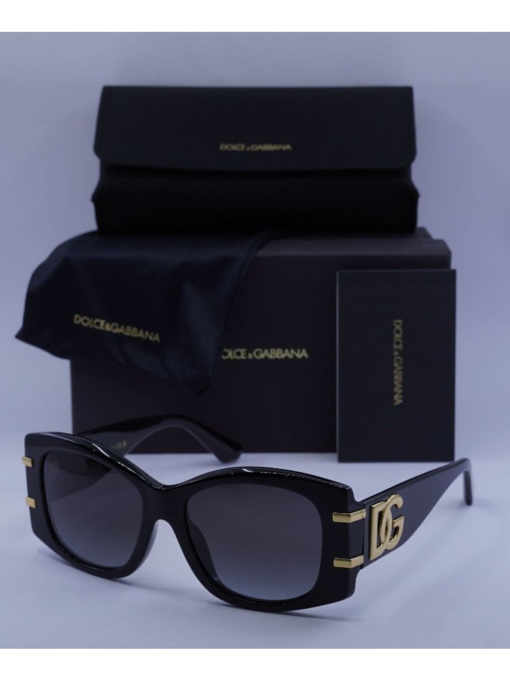 Dolce & Gabbana DG4501 501/8G Square Sunglasses - Black / Grey Gradient